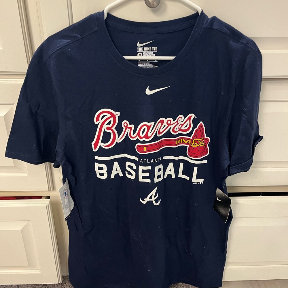 Nike Navy Blue Braves Baseball Tee